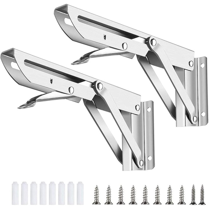 Összecsukható polctartó, Jormftte, Rozsdamentes acél, 250mm, Ezüst