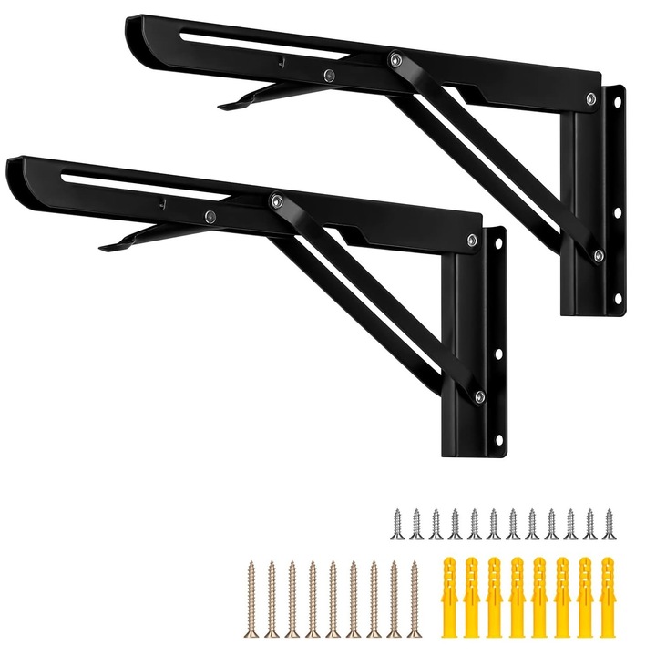 Polctartó, Jormftte, Acél, 200mm, Fekete