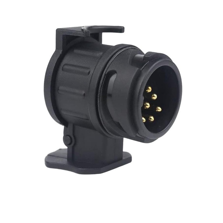 Adaptor priza remorca auto, Jormftte, ABS/Curpu, 13 pini/7 pini, Negru