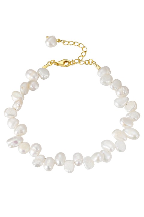 Bratara Argint cu Perle Ortier Unequel, lungime 16 + 5 cm