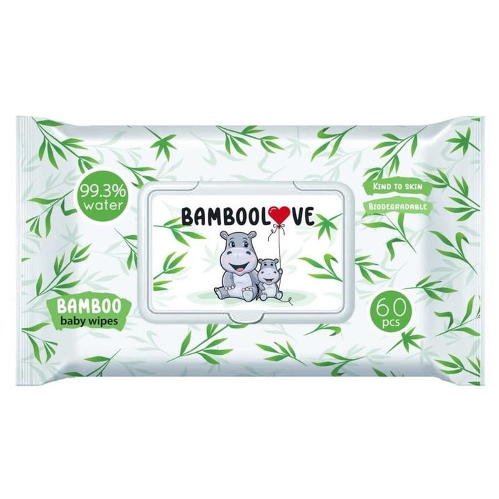 Servetele umede din bambus 60 buc. Bamboolove