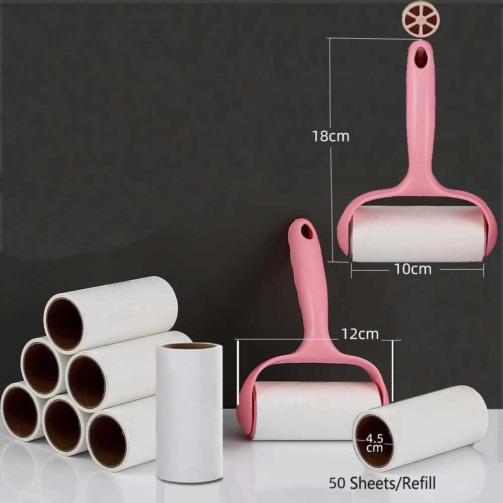 Set rola scame, Maner ergonomic, 4 piese, 50 foi, Roz - eMAG.ro