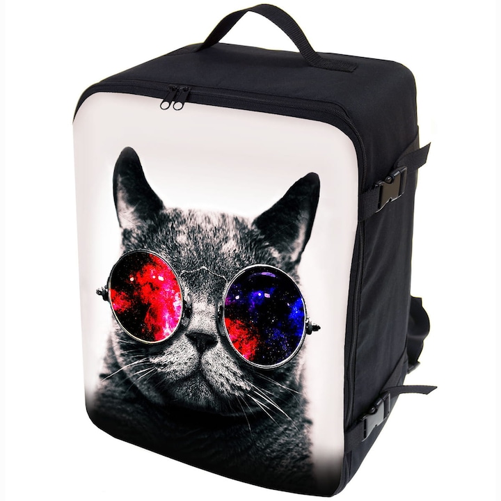 Geanta voiaj de avion, Ferocity, Poliester, 40x25x20 cm, 20l, Galaxy Cat