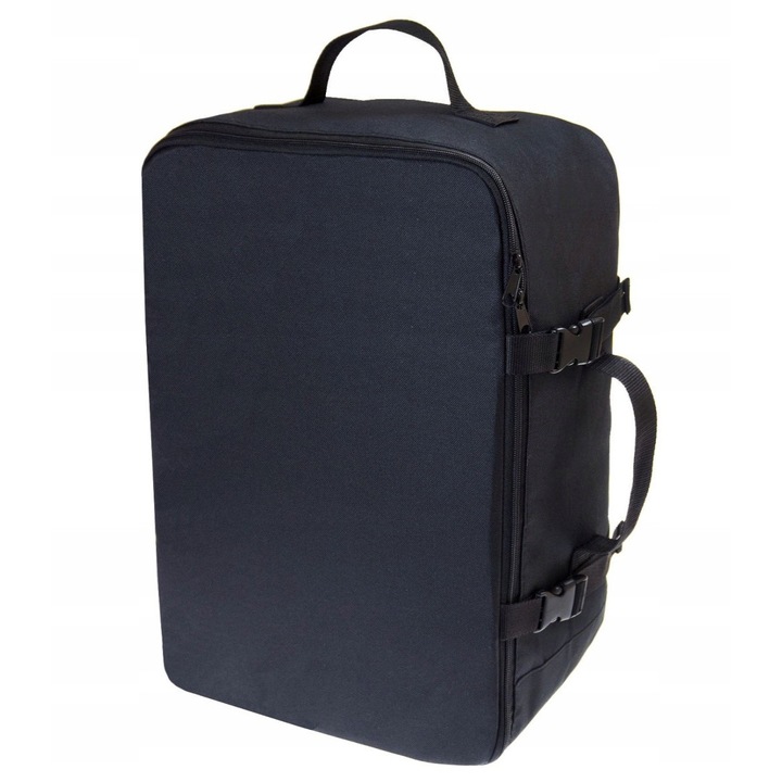 Geanta De Calatorie, Ferocity, Material Waterproof, Extrem De Usor Si Rezistent La Murdarie, Inchidere Cu Fermoar Dublu, Spate Si Laterale Intarite Cu Spuma Protectoare Groasa, Interior Cu Buzunar Util Din Plasa, 40 cm x 25 cm x 20 cm, Negru