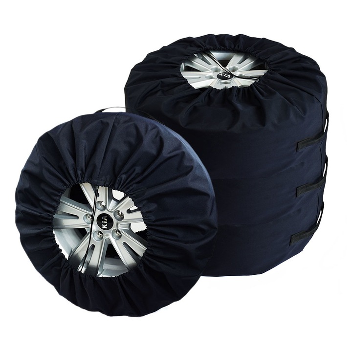Комплект 4 калъфи за гуми, Ferocity, Водоустойчиви, 15"-18", 64-69 см, Черни