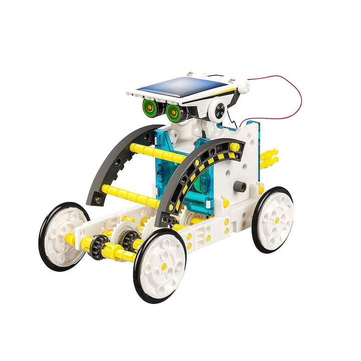 13 az 1-ben napelemes robotépítő készlet 8 éves gyerekeknek, Darklove, könnyen összeszerelhető, különböző típusú robotok építéséhez és oktatási kísérletekhez, ABS, fehér