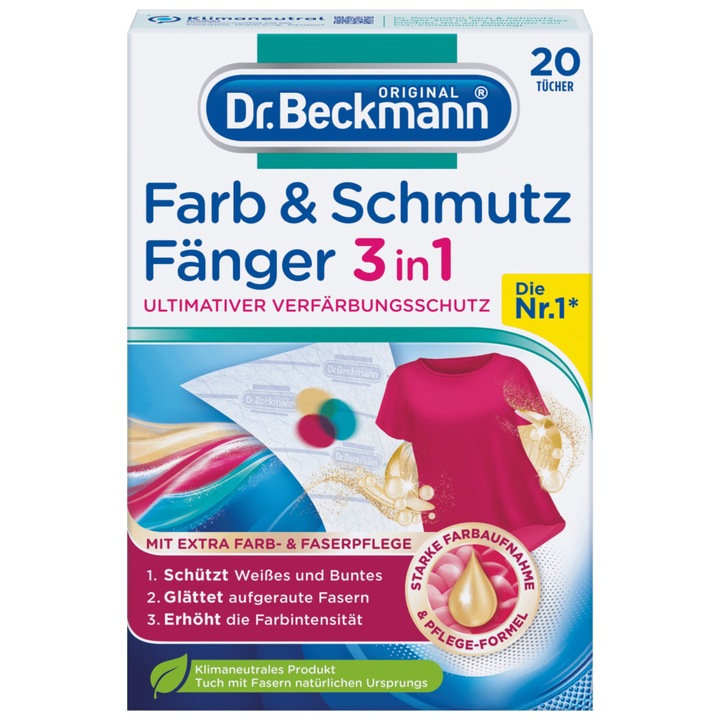 Servetele pentru captare pigmenti de culoare si murdarie, Dr.Beckmann, 20 buc