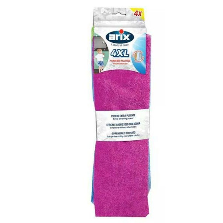 Set 4 lavete, Arix, Microfibra, XL, Multicolor