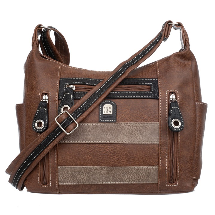 Charm&Shape női válltáska, szintetikus bőr, barna