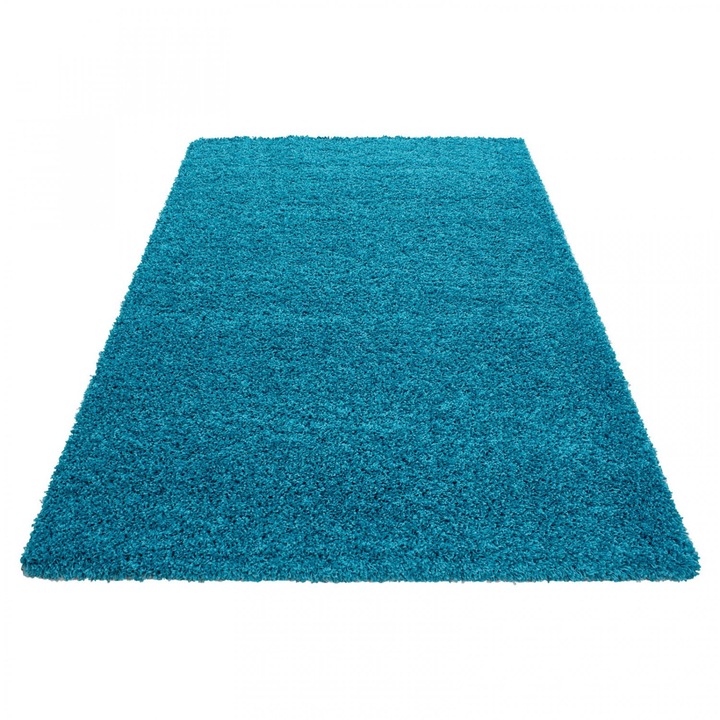 Covor Shaggy, Ayyildiz, Life, 300x400 cm, Polipropilen, Fir Lung 30 mm, 2 000 g/m², 48 500 Puncte m², 100% PP Shaggy, Spate Din Juta Naturala, Dreptunghiular, Oeko Tex Standard 100, Izoleaza Perfect De Frigul Podelei, Pentru Interior, Turcoaz