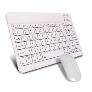 Set Tastatura fara fir si mouse, Mokeum, Bluetooth, Reincarcabil, Universal, Pentru iPad PC laptop Microsoft Mac Phones Tablet Surface Android IOS Windows, Alb