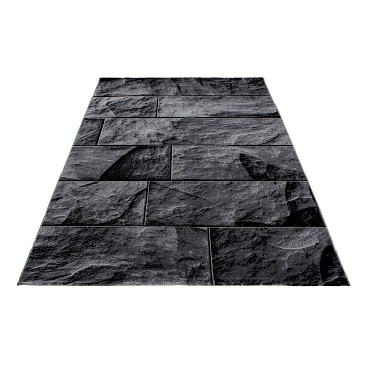 Covor Ayyildiz, Parma Granite, Polipropilena, 240 x 340 cm, Negru/Gri