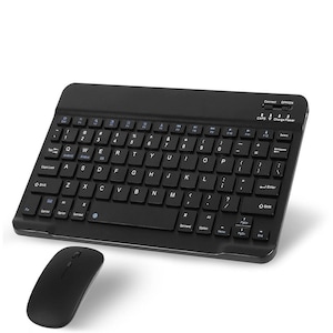Set Tastatura fara fir si mouse, Mokeum, Bluetooth, Pentru iPad PC laptop Microsoft Mac Phones Tablet Surface Android IOS Windows, Negru