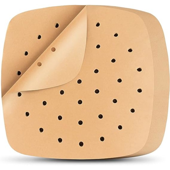 Set 100 hartii de copt pentru friteuza, Sunmostar, Hartie, 23 x 23 cm