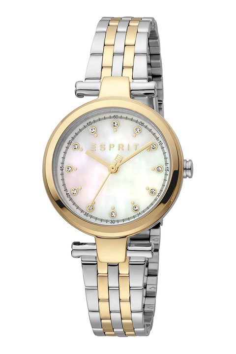 Esprit, Двуцветен овален часовник, Сребрист, Златист