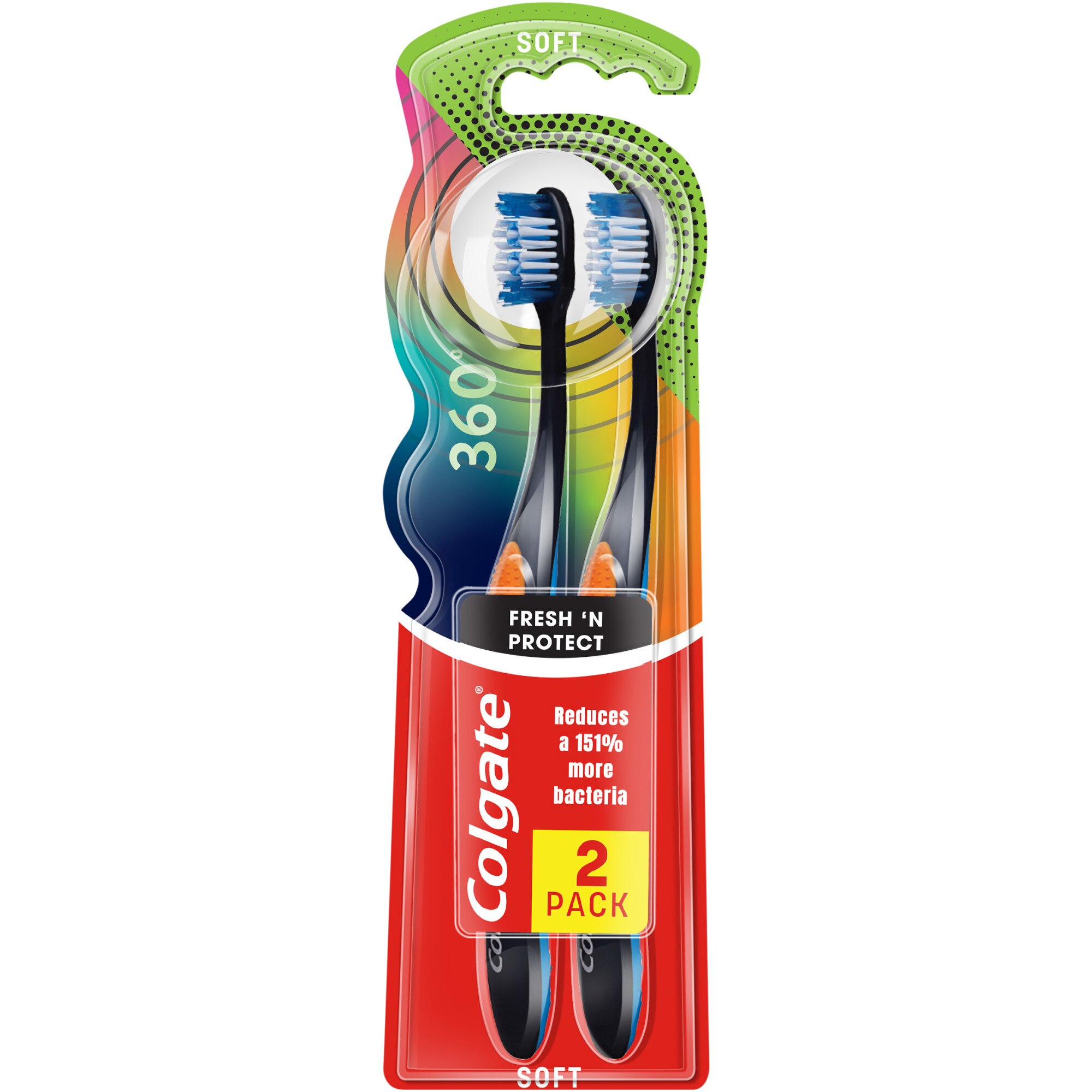 Periuta de dinti Colgate 360 Fresh & Protect, 2 bucati