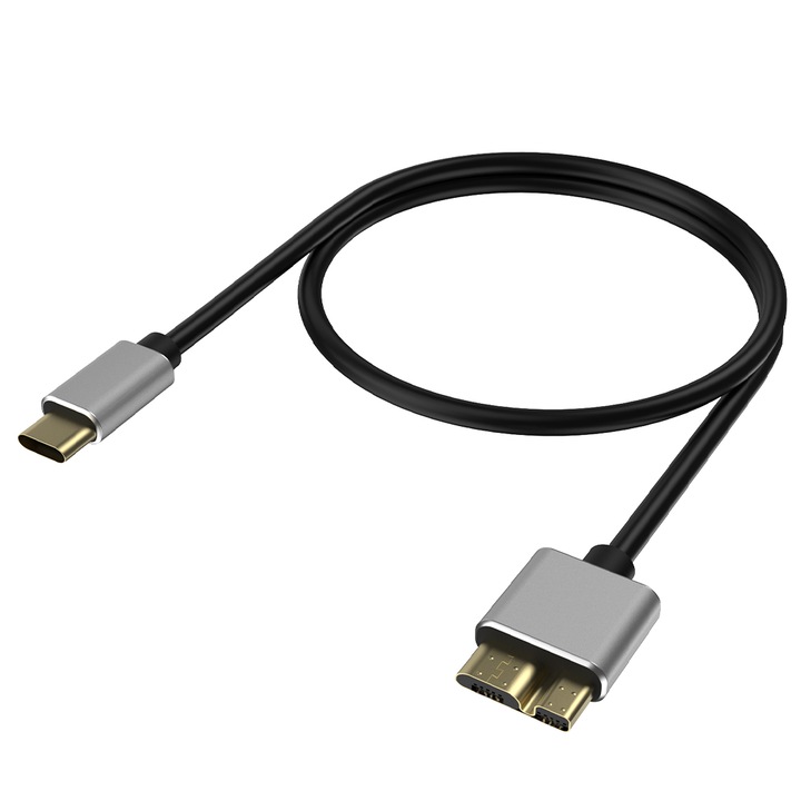 USB-C кабел, Jeswo, 5 Gbps, 0,5 м, черен