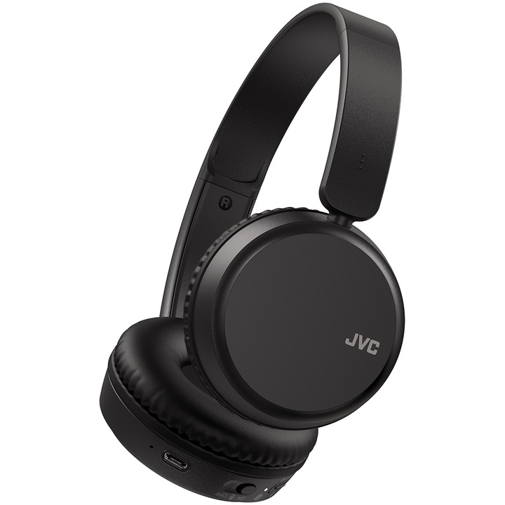 Аудио слушалки JVC, HA-S36W-BU, On-Ear, Bluetooth, Автономия 35 ч, Микрофон, Черен