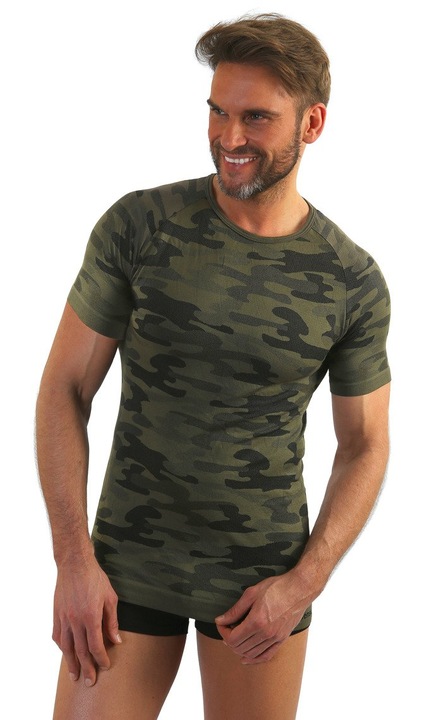 Tricou barbati, Sesto Senso, Poliamida, Camuflaj kaki, XL