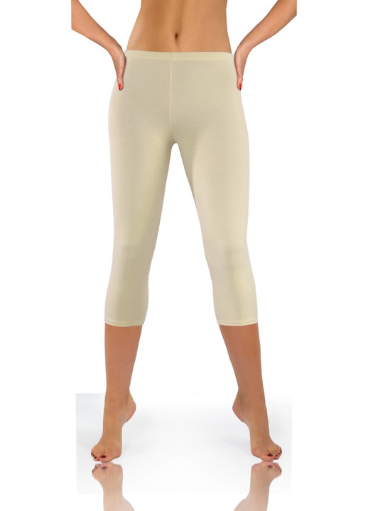 Pantaloni 3/4 sport dama, Sesto Senso, Bej, Bej
