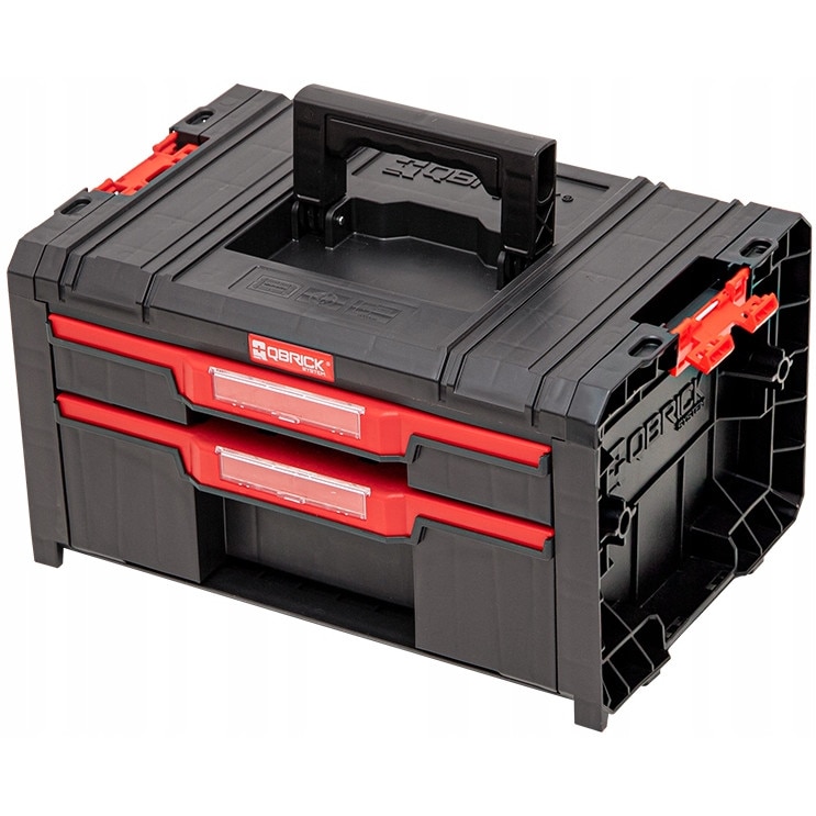 Dulap pentru scule cu organizator, Qbrick System 2, Negru/Rosu