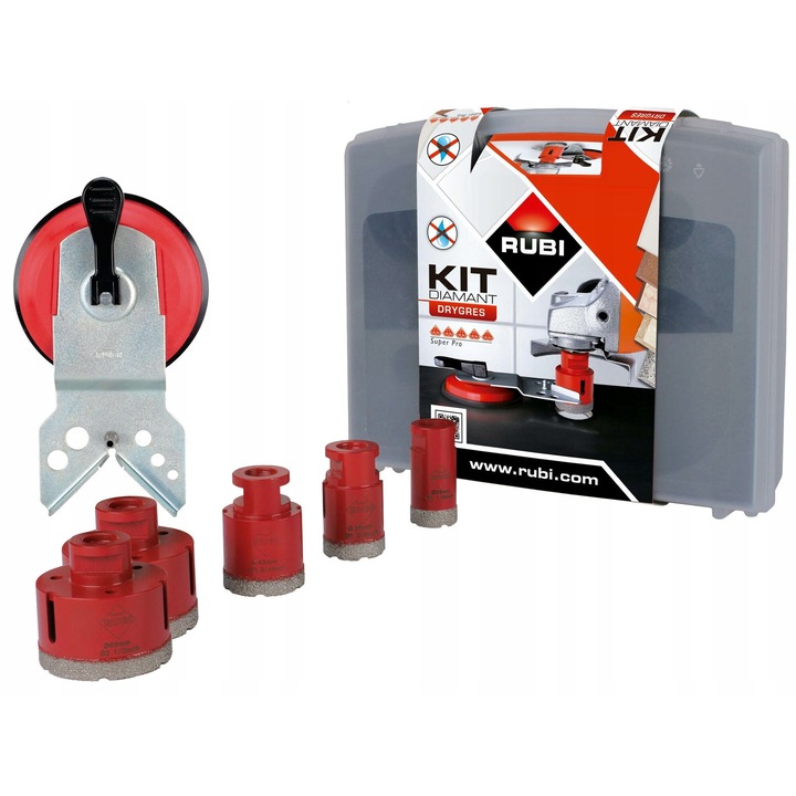 Set burghiu diamant, Rubi, M14, 28, 35, 43, 50 si 68 mm, 5 buc