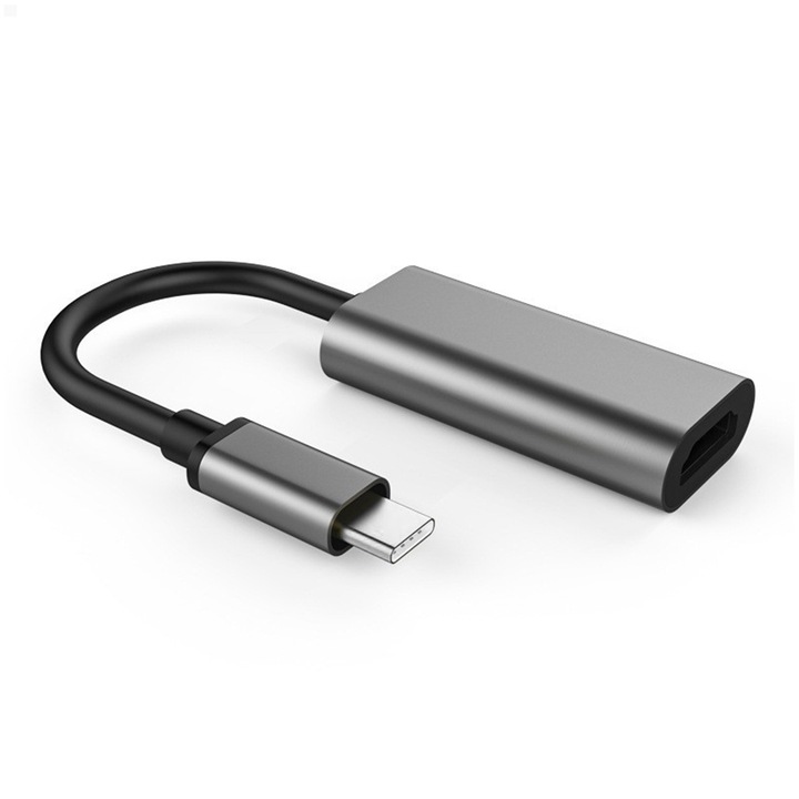 Преходник, лаптоп/мобилен, тип C към HDMI, сив