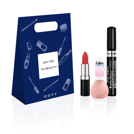 Set cadou Miss Sporty: Ruj de buze mat Colour to last Matte 203 Incredible Red, 4 g + Lac de unghii 1 Minute To Shine 040 Candy Floss, 7 ml + Mascara Fabulous Lash Xtra Black, 8 ml
