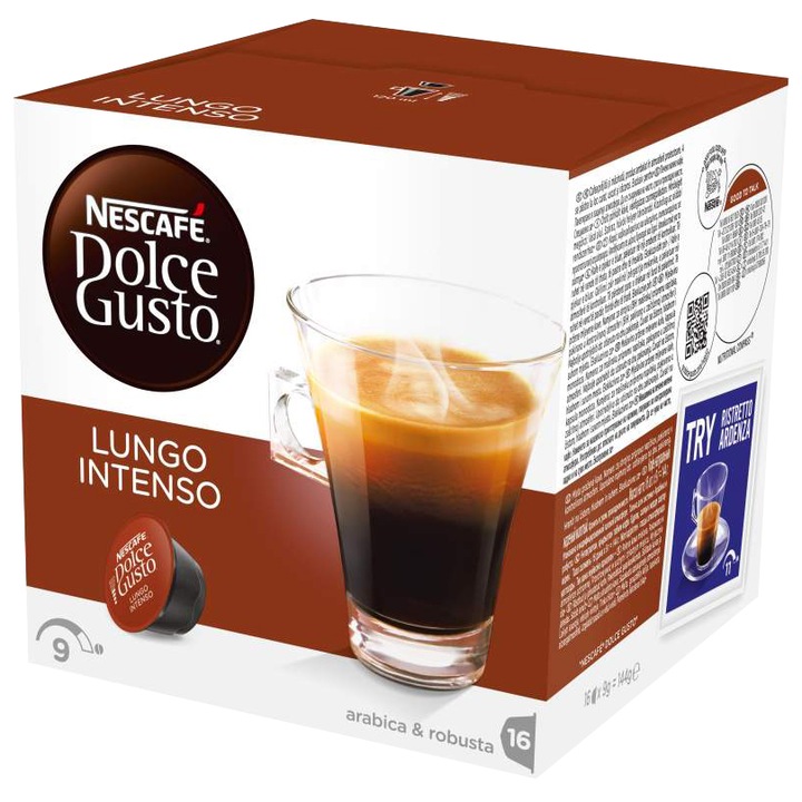 Capsule Nescafé Dolce Gusto Caffe Lungo Intenso, 16 capsule, 144g