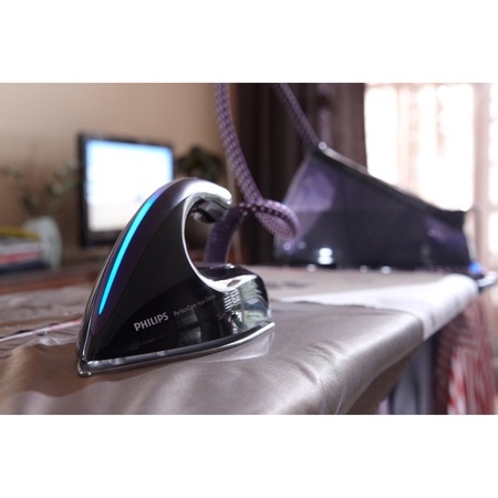 Statie de calcat Philips PerfectCare Aqua Silence GC8650/80, Talpa T-ionicGlide, 2400 W, 2.5 l, 330 g/min, Negru/Mov