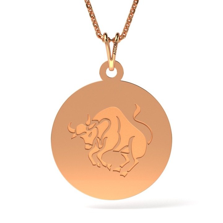 Верижка с висулка модел Taurus от розово злато