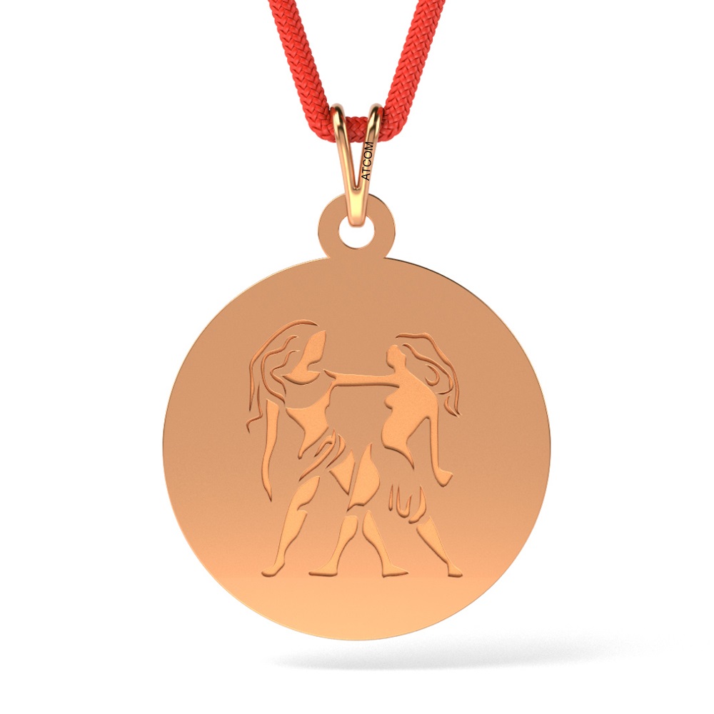 Висулка от розово злато с шарка на канап