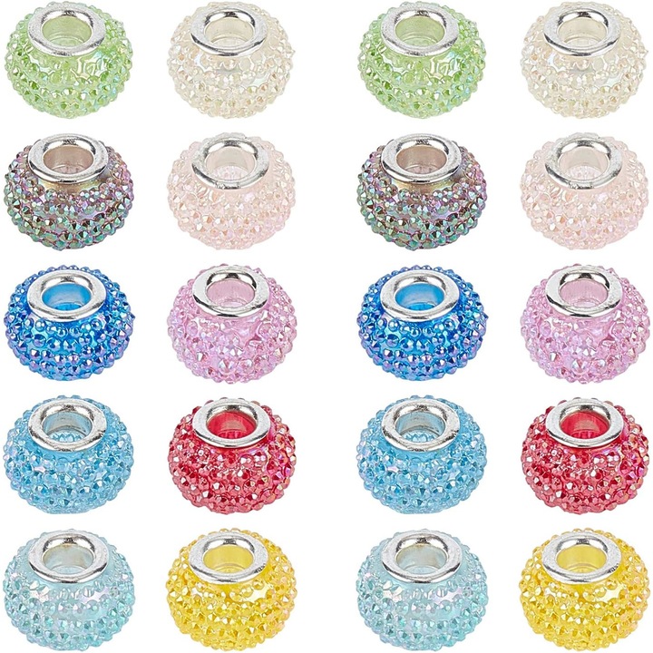 Margele pentru bijuterii, 30 buc, multicolore