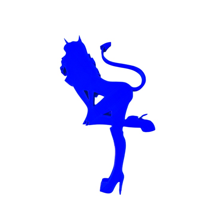 Декорация за торта, "DEVIL GIRL" rebel devil topper, 14,9 x 9 cm cm син