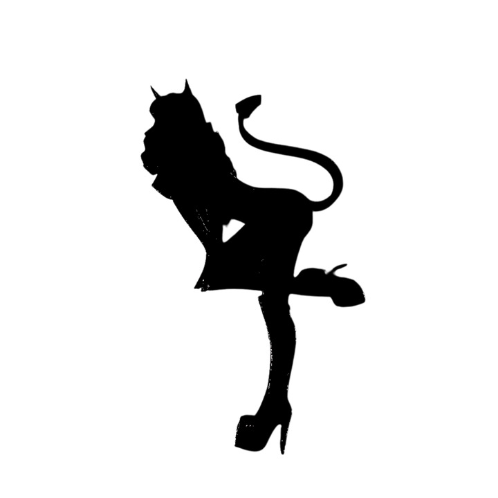 Tortadísz, "DEVIL GIRL" lázadó ördög topper, 14,9 x 9 cm fekete