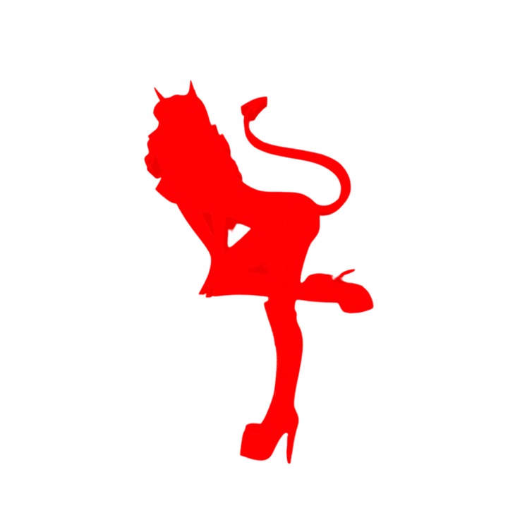 Декорация за торта, "DEVIL GIRL" rebel devil topper, 14.9 x 9 cm червено