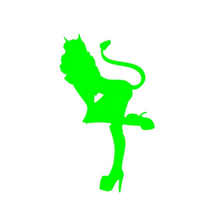 Декорация за торта, "DEVIL GIRL" rebel devil topper, 14,9 x 9 см зелен