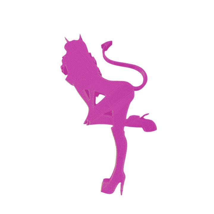 Декорация за торта, "DEVIL GIRL" rebel devil topper, 14,9 x 9 cm светло лилаво