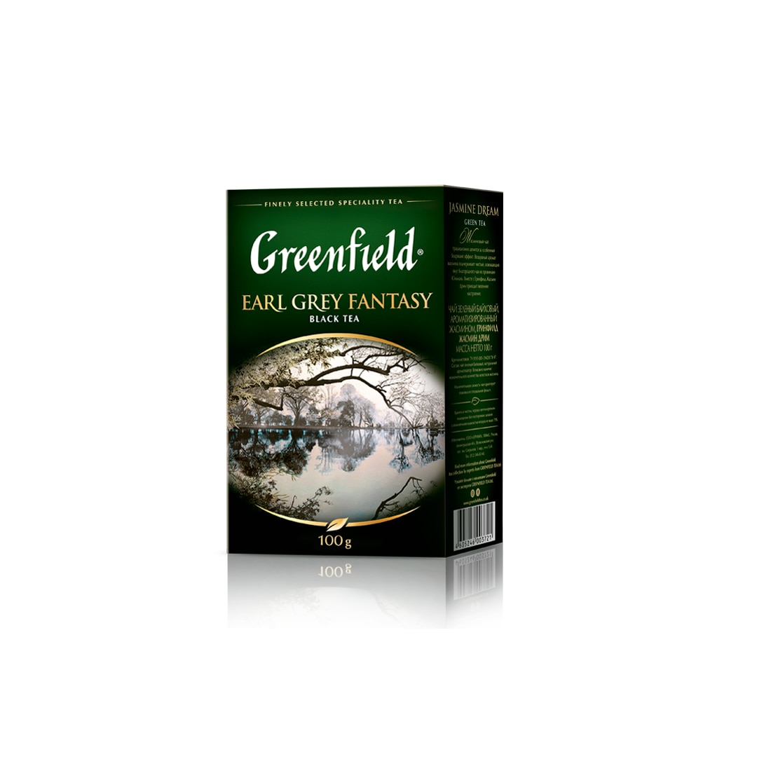 Черен чай Greenfield Earl Grey Fantasy, 100 гр., с вкус на бергамот ...