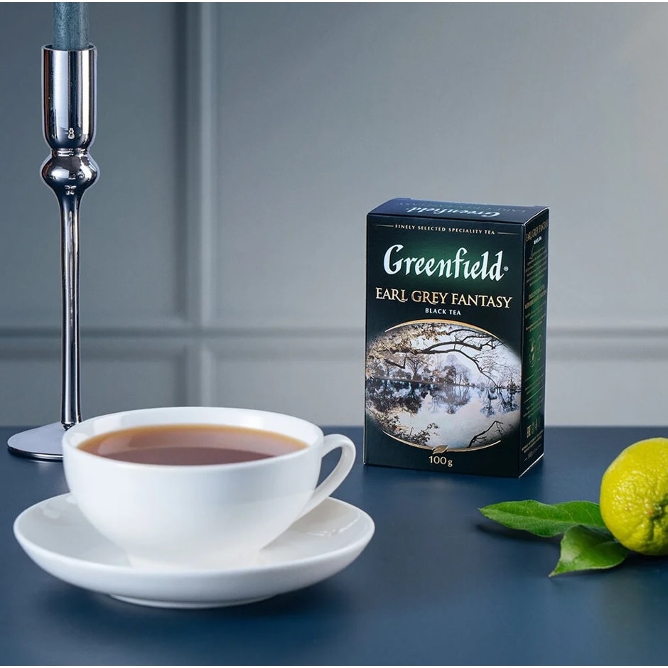 Черен чай Greenfield Earl Grey Fantasy, 100 гр., с вкус на бергамот ...