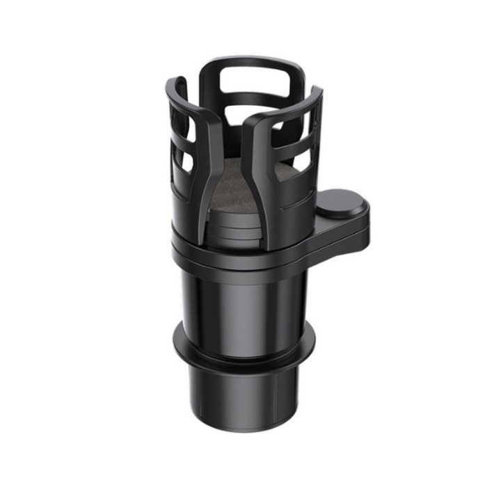 Suport Auto pentru Pahare 2 in 1, Pliabil, Baza Ajustabila, Universal, Negru
