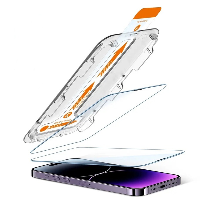 2db képernyővédő fólia készlet, könnyen felhelyezhető EZ FIT, kompatibilis iPhone 13 / 13 Pro / 14 telefonnal
