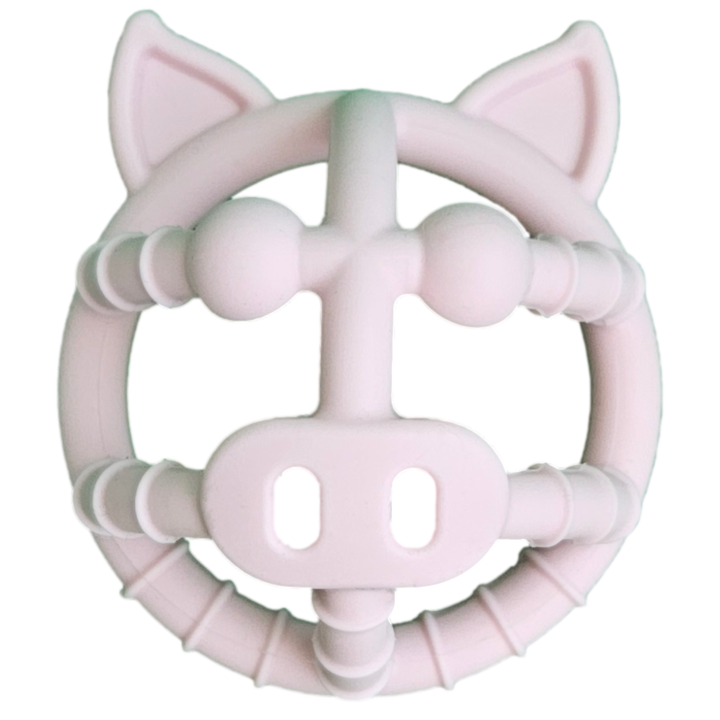 Szilikon fogászati játék BabySnugg, Pink Pig