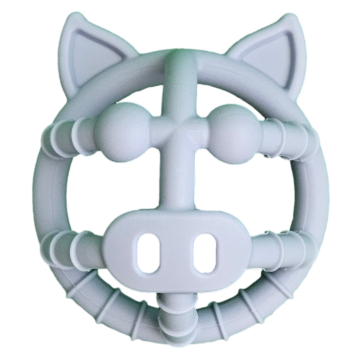 BabySnugg szilikon fogászati játék, kék malac