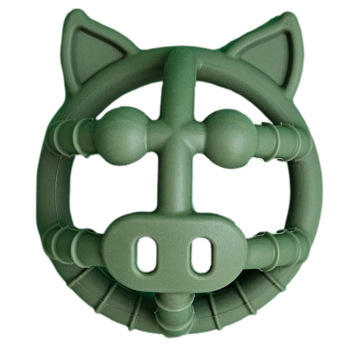 BabySnugg szilikon fogászati játék, zöld malac