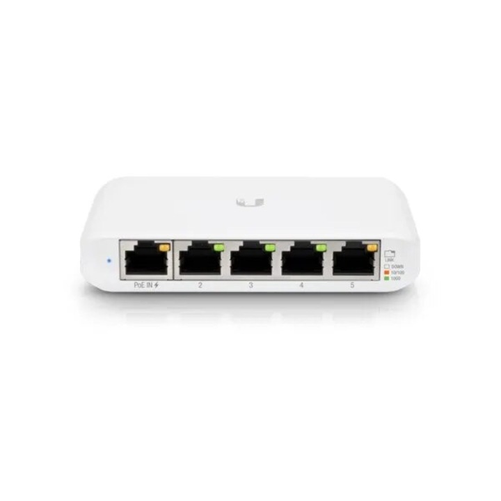 Ubiquiti USW-Flex-Mini-5 kapcsoló, UniFi, 5x RJ45 1000 Mbps, 1x PoE bemenet, 5 db-os csomag, fehér