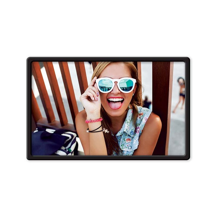 Magnet Foto Cu Rama Si Protectie Acrilica 10x15, Negru