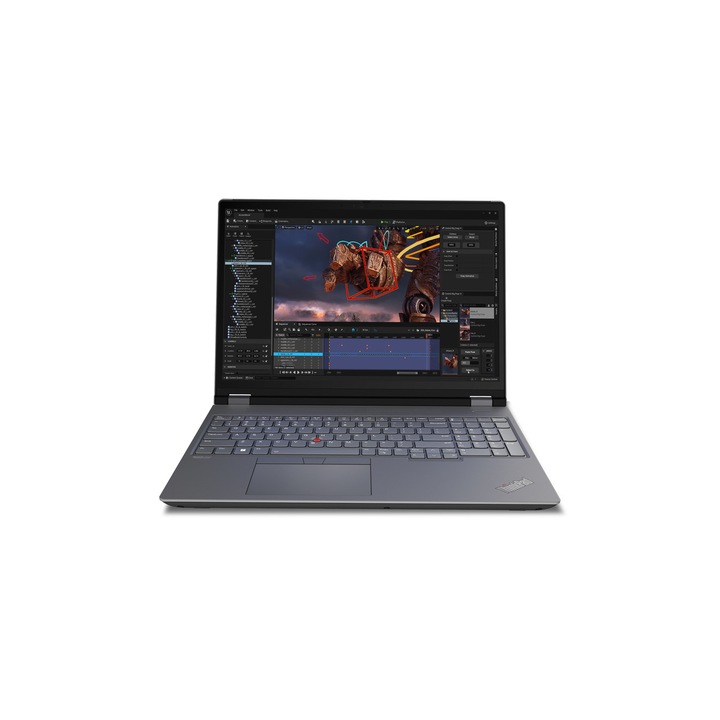 Лаптоп Lenovo ThinkPad P16 Gen 2, 21FA000ABM, 16", Intel Core i9-13980HX (24-ядрен), NVIDIA RTX 2000 ADA (8GB GDDR6), 32GB 5600MHz (2x16GB) DDR5, Сив