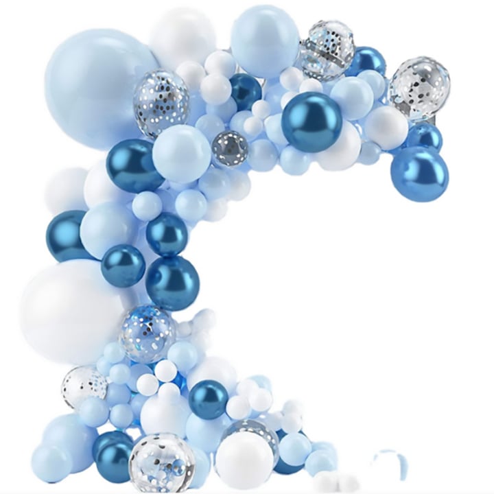 Комплект от 110 балона, Barocco, синьо/бяло