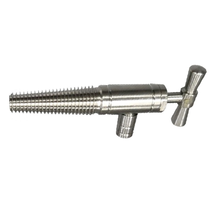 Rozsdamentes acél hordószelep, pillangóval és kúpos redukcióval, 1/2"